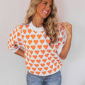 Trui Dames met Hartprint | Korte Mouw & Comfortabele Pasvorm