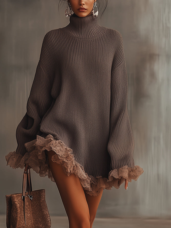 Trui Jurk Dames | Romantisch Ruffle Design