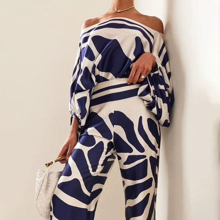 Tweedelige Set Dames | Luxe Off-Shoulder &amp; Satijnglans