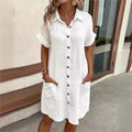 Vrouwen Elegante Casual met kraag en zakken Mini Zomerjurk - Carlijn