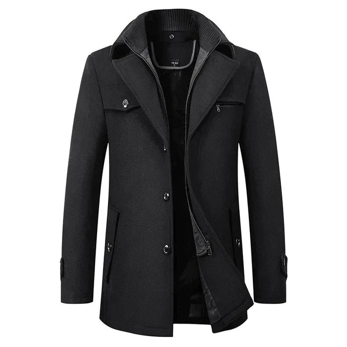 Winterjas Heren | Lange Winterjassen Heren | Gelaagde sluiting & hoge kraag voor extra comfort