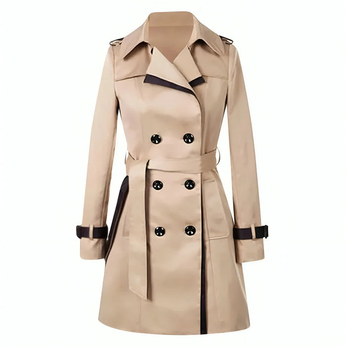 Dames Trenchcoat met Dubbele Knopenrij en Ceintuur