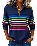 Zip Trui Dames | Gestreept Casual Design
