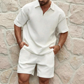 Zomer Outfit Heren | Polo Set met Wafeltextuur & Rits