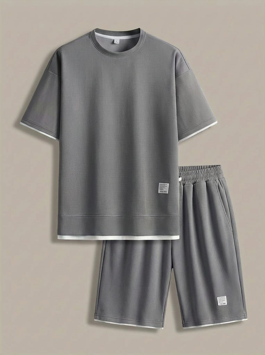 Zomer Outfit Heren | T-shirt &amp; Short Set met Contrastbies