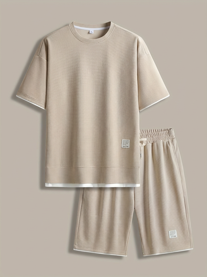 Zomer Outfit Heren | T-shirt &amp; Short Set met Contrastbies