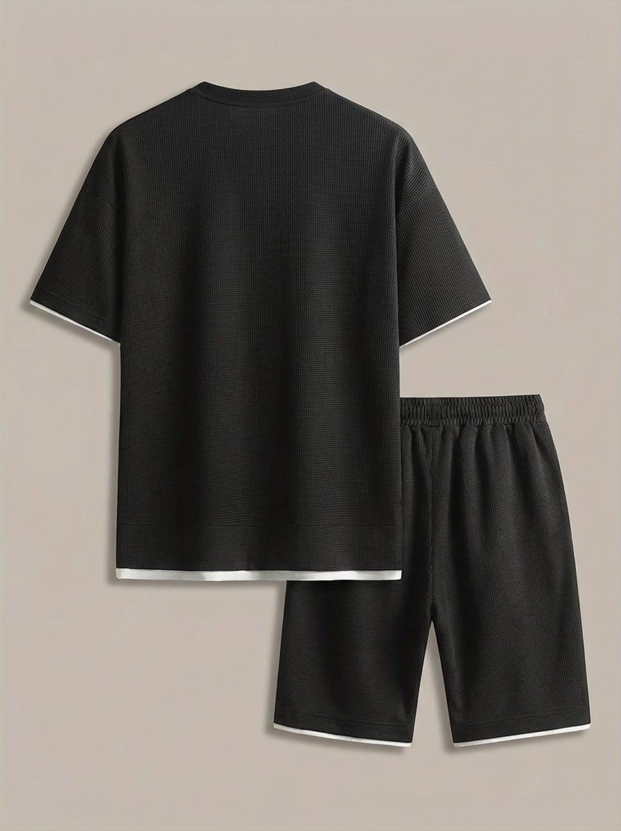 Zomer Outfit Heren | T-shirt &amp; Short Set met Contrastbies