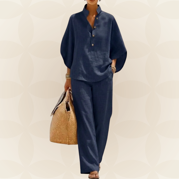 Zomer Set Dames | 2-Delige Linnen Look &amp; Wijde Broek
