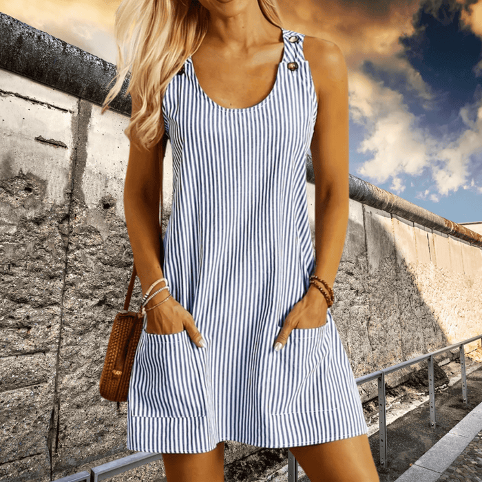 Zomerjurk Dames | Gestreept A-lijn Design & Praktische Zakken