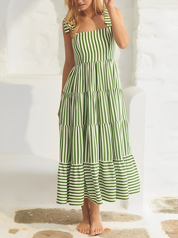 Zomerjurk met bandjes groen