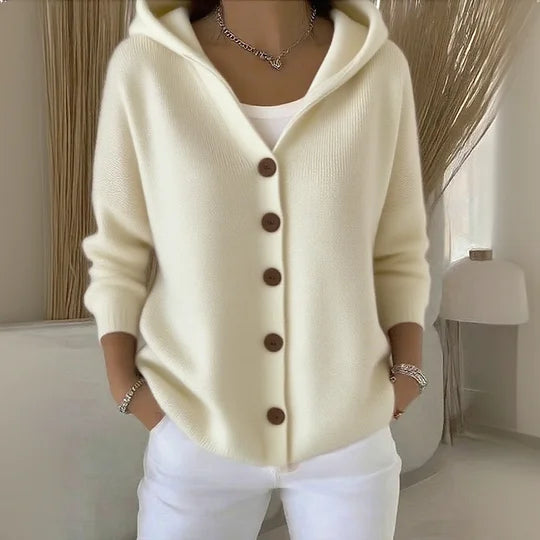 Dames Vest met Capuchon en Knoopsluiting aan de Voorkant
