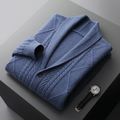 Heren Cardigan Vest met Kabelpatroon en Knoopsluiting