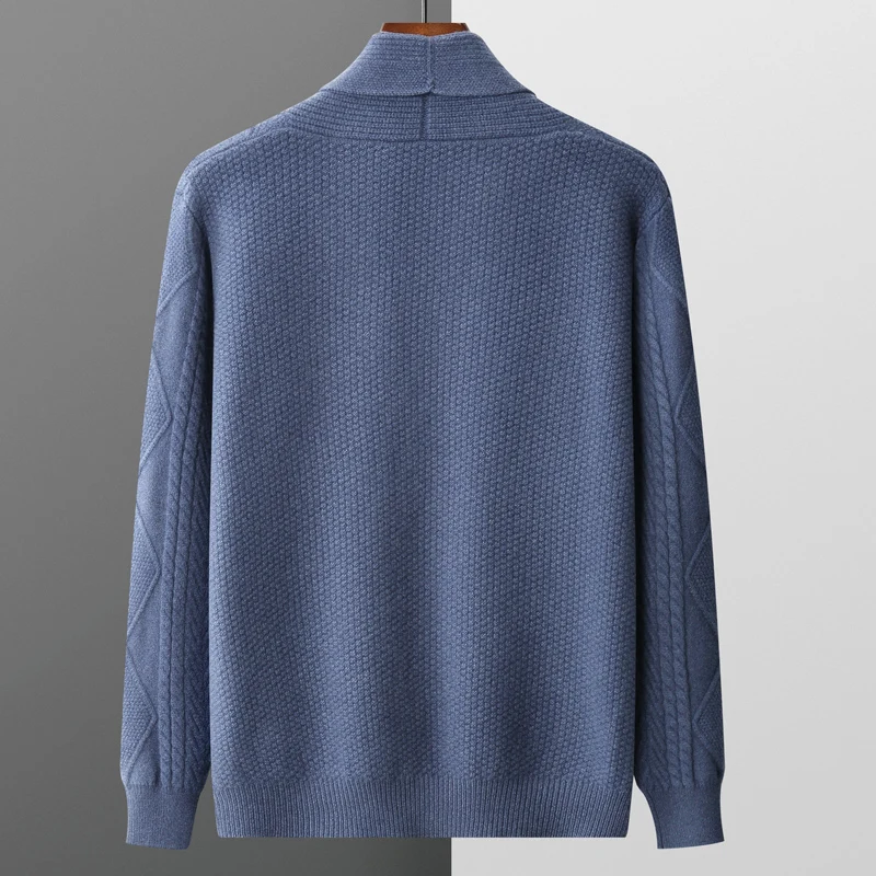 Heren Cardigan Vest met Kabelpatroon en Knoopsluiting