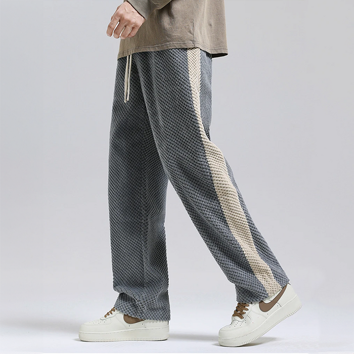 Heren Wafelcord Jogger met Zijstreep en Elastische Taille