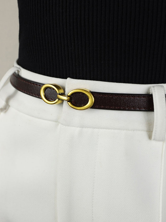 Dames Smalle Riem met Ringengesp voor Casual en Formeel