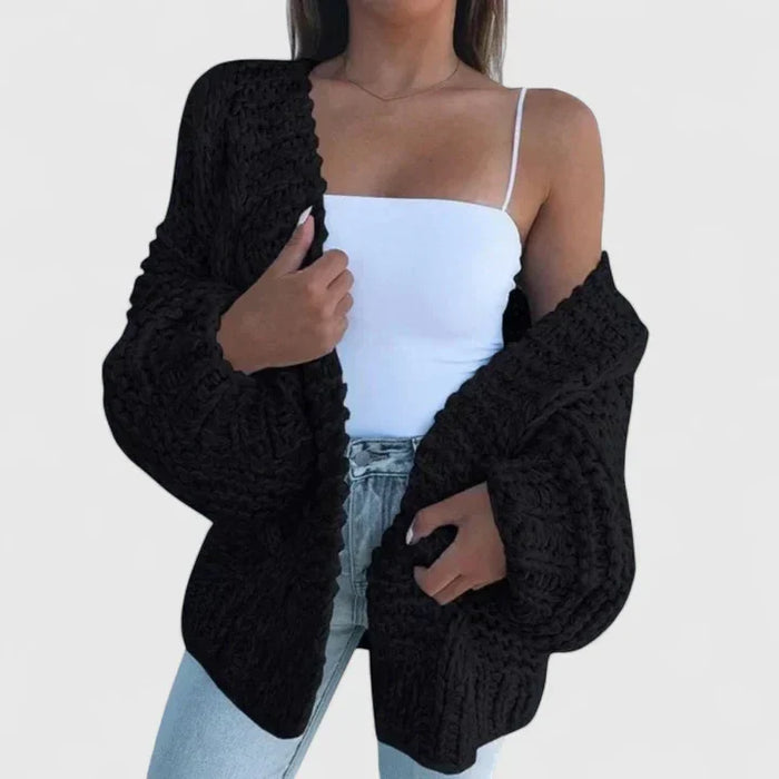 Dames Oversized Vest met Open Voorkant en Chunky Knit